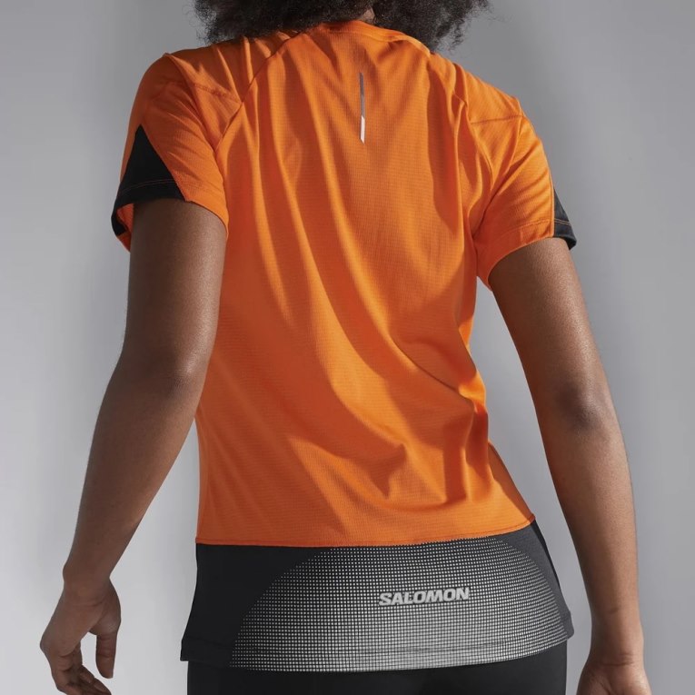 Camiseta Salomon Cross Run Curta Sleeve Feminino Laranja | PT Y68210